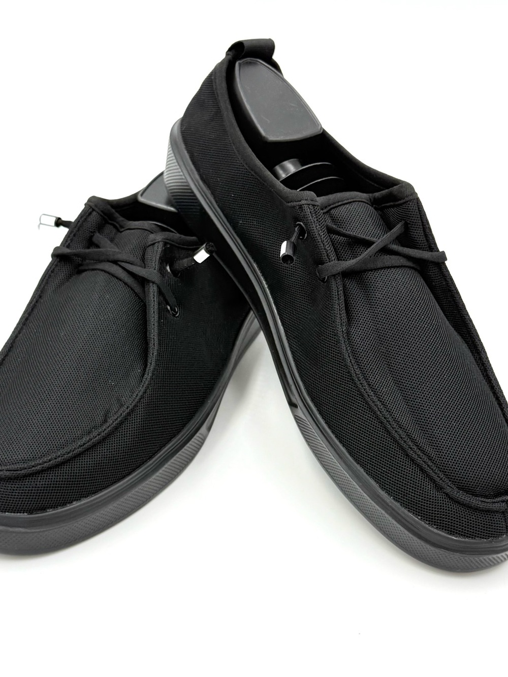 New Men's Casual Black Canvas Slip-On Shoes Size 12